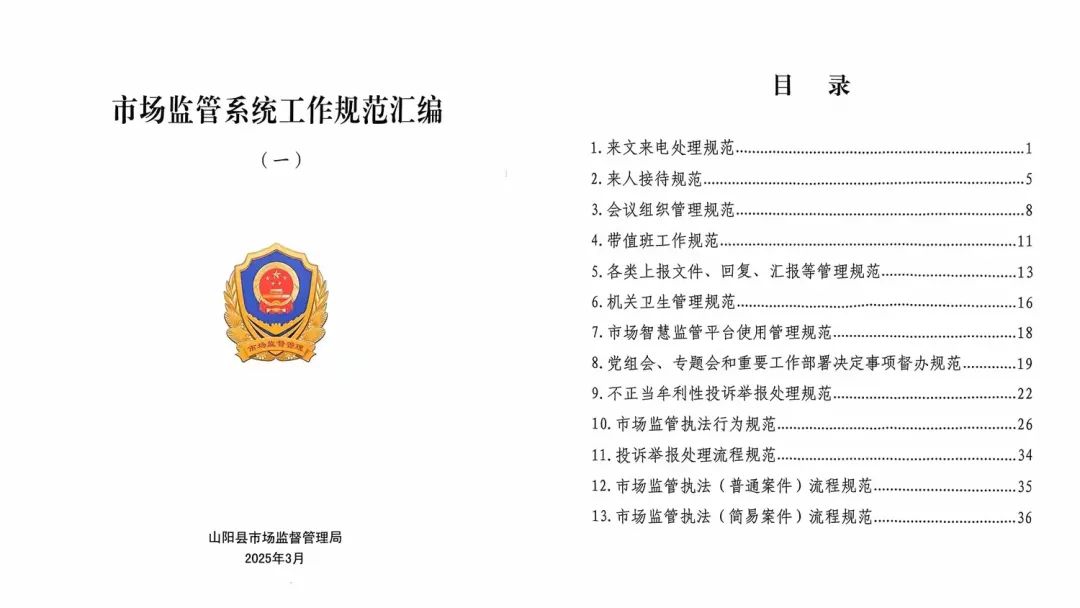 简篇-山阳县市监局:以“工作规范提升”为切口,助推市场监管提质提效 图片
